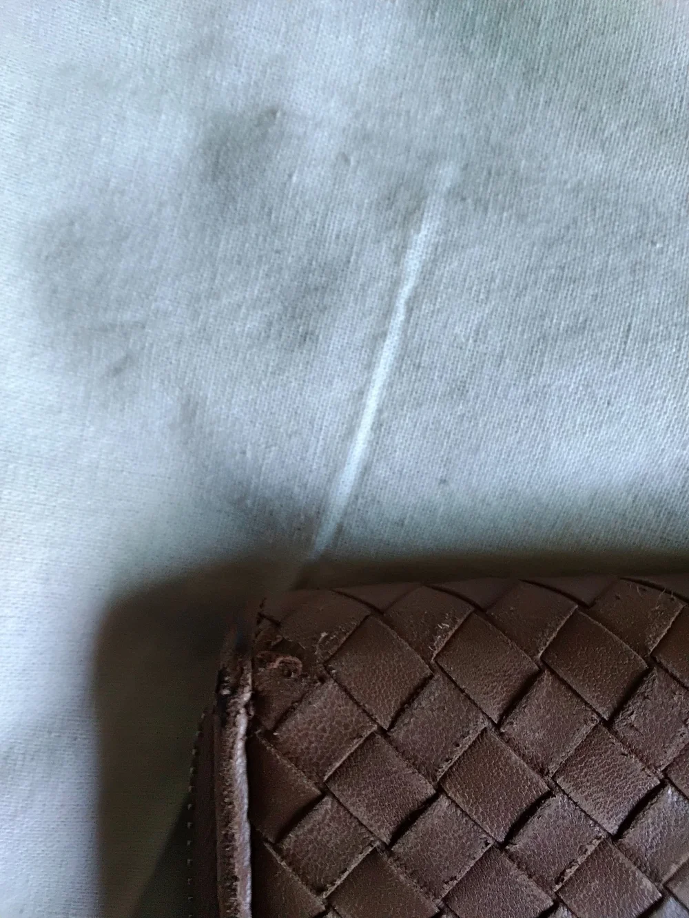 Authentic Bottega Veneta Woven Zip-Around Wallet in Taupe